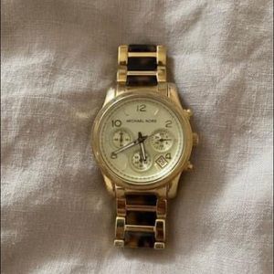 Michael Kors Tortoise & Gold Watch